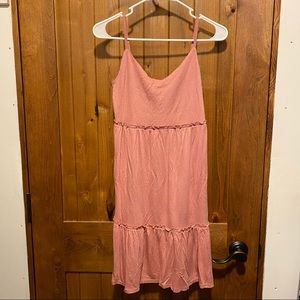 Pink Rose Spaghetti Strap Dress